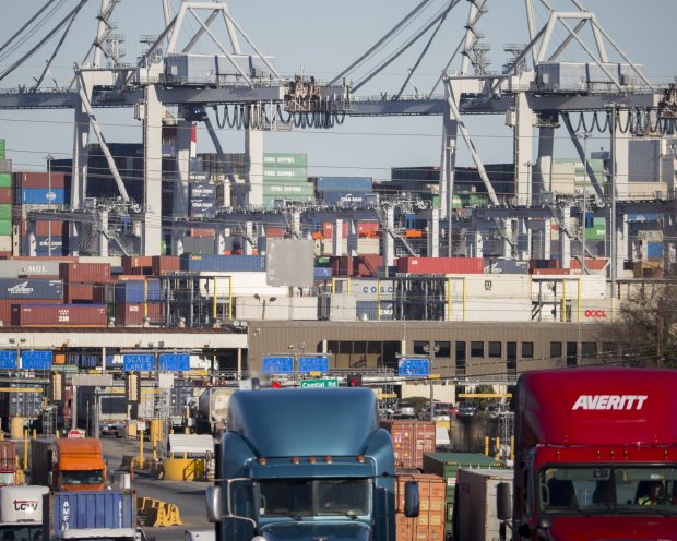 Cargo being moved out of the Port of Savannah in Savannah, Ga., in January. Through May, the port’s container volume rose 8.3% over the same period a year earlier.