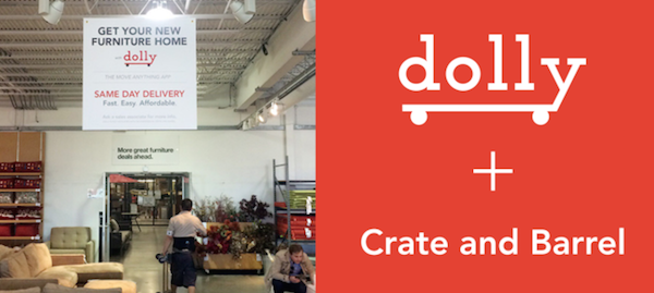 Crate and Barrel and Dolly partnership example | Shopify Retail blog