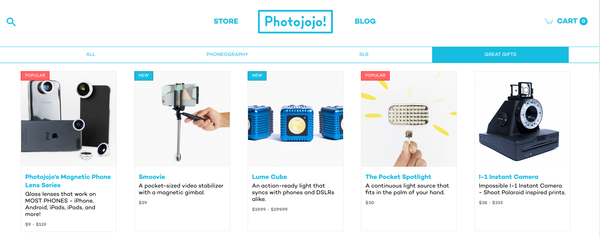 Photojojo gift guide | Shopify Retail blog