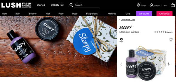 LUSH gift product bundle | Shopify Retail blog